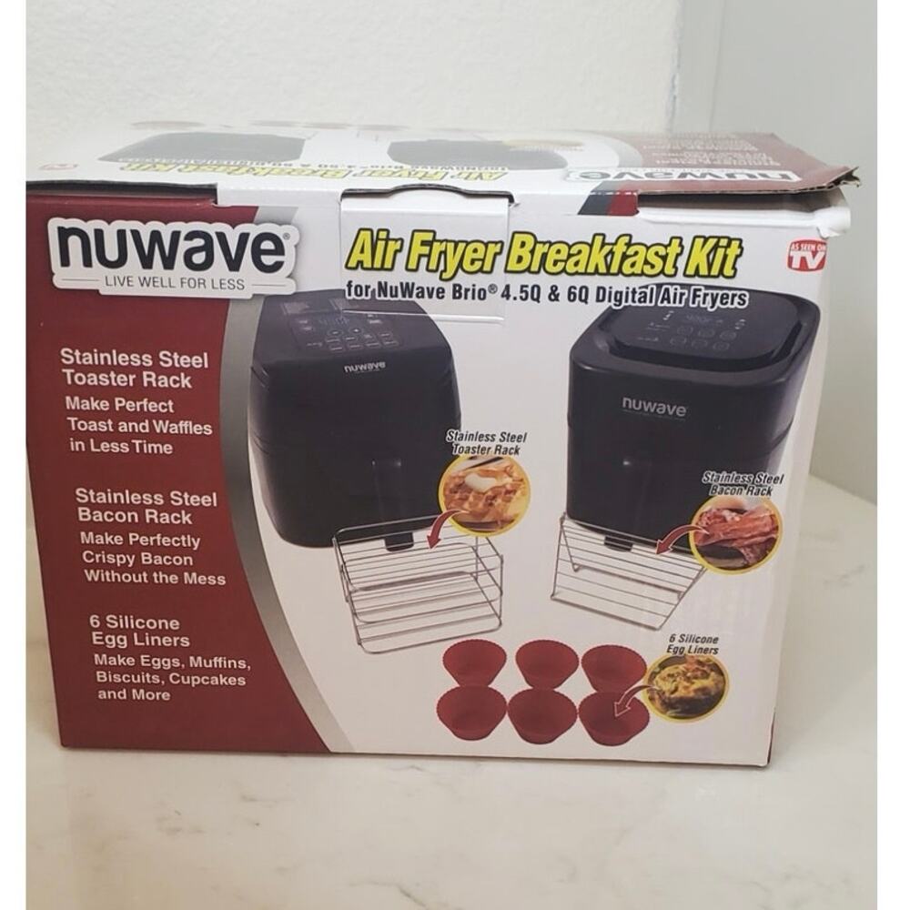 Nu Wave Air Fryer Breakfast Kit Set includes racks and 6 Egg Cups